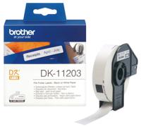 dk-11203 Brother White Black Print Label Roll, 87mm Width, 17mm Height, 300Per Roll Qty