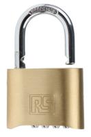 827-4414 RS PRO Combination Brass Combination Padlock, 7mm Shackle, 53mm Body