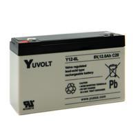 y12-6l Yuasa 6V Faston 6.35mm Sealed Lead Acid Battery, 12Ah