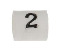 trsa-1019c12 TE Connectivity Heat Shrink Cable Markers, White, Pre-printed "2", 1 → 3mm Cable, TRSA-1019/C/1/2