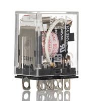 ly2n-220240vac Omron Plug In Non-Latching Relay, 220 → 240V ac Coil, 10A Switching Current, DPDT