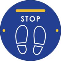 284-7146 RS PRO PVC Social Distancing Floor Mat Stop Floor Sign, Self-Adhesive 350mm