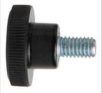 702-7544 RS PRO Black Knurled Clamping Knob, M6, Threaded Stud
