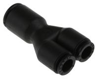 3140-06-08 Legris LF3000 Series Y Tube-to-Tube Adaptor, Push In 6 mm to Push In 6 mm, Tube-to-Tube Connection Style