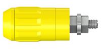 669684-24 Staubli Yellow Female Banana Socket, 4 mm Connector, Bolt Termination, 20A, 1000V, Nickel Plating