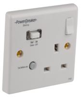 k21wp-c Powerbreaker PowerBreaker H 13A, BS Fixing, Passive, Single Gang RCD Socket, Polycarbonate, Surface Mount , Switched,