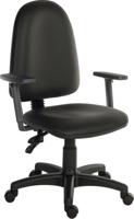 625-798 RS PRO Black Polyurethane Operator Chair, 120kg Weight Capacity