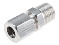 123-5573 RS PRO 1/4 NPT Compression Fitting for Use with Thermocouple or PRT Probe, 8mm Probe, RoHS Compliant Standard