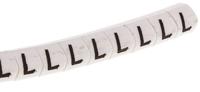 901-10549-909-2994-pvc HellermannTyton HGDC Slide On Cable Markers, Black on White, Pre-printed "L", 1 → 3mm Cable, 901-10549
