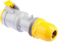 3133240 Scame IP44 Yellow Cable Mount 2P + E Industrial Power Socket, Rated At 32A, 110 V