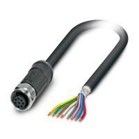 1407284 Phoenix Contact Female 8 way M12 to 8 way Free End Sensor Actuator Cable, 10 m