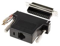 818-687 RS PRO D Sub Adapter Female 25 Way D-Sub to Female RJ11
