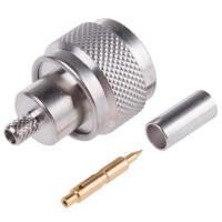 r161082000w Radiall, Plug Cable Mount N Connector, 50Ω, Crimp Termination, Straight Body