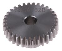 878-7875 RS PRO Steel 32 Teeth Spur Gear, 0.8 Module, 6mm Bore Diam, 25.6mm Pitch Diam, 12mm Hub Diam
