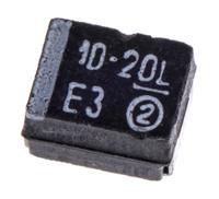 293d106x9020b2te3 Vishay 10μF MnO2 Tantalum Capacitor 20V dc, 293D Series