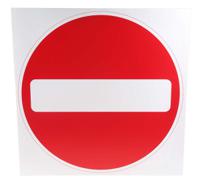 261-1012 RS PRO Plastic No Entry Road Traffic Sign, H450 mm W450mm