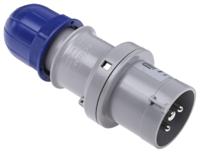 2131633 Scame IP44 Blue Cable Mount 2P + E Industrial Power Plug, Rated At 16A, 230 V