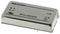 rp15-2405sfw Recom RP15 FW DC-DC Converter, 5V dc/ 3A Output, 9 → 36 V dc Input, 15W, Through Hole, +65°C Max Temp -40°C Min