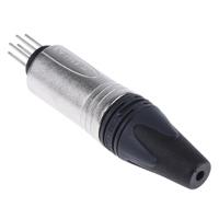 nc6mxx Neutrik Cable Mount XLR Connector, Male, 50 V, 6 Way, Silver over Nickel Plating