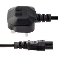 pxtnb3suk2m StarTech.com Right Angle Type G UK Plug to Straight IEC C5 Socket Power Cord, 2m