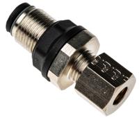 3146-06-00 Legris LF3000 Series Bulkhead Tube-to-Tube Adaptor, Push In 6 mm to Push In 6 mm, Tube-to-Tube Connection Style