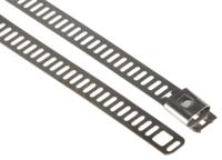 121-618 RS PRO Cable Tie, Ladder, 225mm x 7 mm, Metallic 316 Stainless Steel, Pk-100