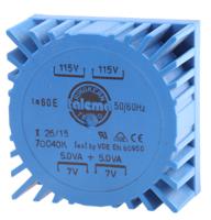 70040k Nuvotem Talema 115 V ac, 230 V ac, 2 x 7V ac Toroidal Transformer, 10VA 2 Output