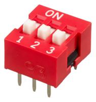 nds-03-v APEM 3 Way Through Hole DIP Switch SPST, Raised Actuator