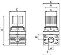 197-7903 RS PRO G 1/4 Regulator - 0bar to 12bar, 1/4in, 15bar max. input