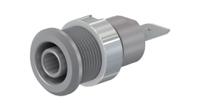 497046-28 Staubli Grey Socket Banana Socket, 4 mm Connector, Screw Termination, 32A, 1kV, Nickel Plating
