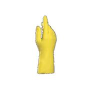 34124216 Mapa VITAL 124 Yellow Nylon Latex Glove, Size 6, Latex Coating