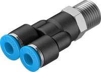 qsy-14-6 Festo Y Threaded Adaptor, Push In 6 mm to Push In 6 mm, Threaded-to-Tube Connection Style, 153140