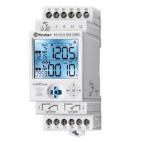 840200240000 Finder 84 Series Series DIN Rail Mount Digital Timer, 12 → 24V ac/dc, 2-Contact, 0.1 s → 9999h, DPDT