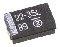 593d226x9035d2te3 Vishay 22μF MnO2 Tantalum Capacitor 35V dc, 593D Series