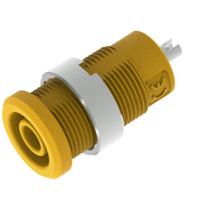 3275-i-j Electro PJP Yellow Female Banana Socket, 4 mm Connector, Solder Termination, 25A, 1kV, Nickel Plating