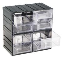 236-3599 RS PRO 8 Drawer Storage Unit, Plastic, 208mm x 208mm x 132mm, Transparent