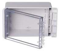 96024235-b-181309-pc-v0-g-7035 Bopla Bocube Series Light Grey Polycarbonate V0 Enclosure, IP66, IP68, IK07, Transparent Lid, 191 x 125 x 90mm