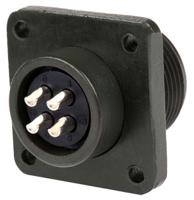ms3102a-14s-2s Amphenol Industrial, MS3102A, Copper Alloy 4 Way Box Mount MIL Spec Circular Connector Receptacle, Socket