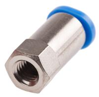 qsmf-m5-4 Festo QS Series Straight Threaded Adaptor, M5 Female to Push In 4 mm, Threaded-to-Tube Connection Style, 153311