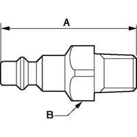 irp-066151p2 PREVOST Treated Steel Male Plug for Pneumatic Quick Connect Coupling, G 1/4 Male Threaded