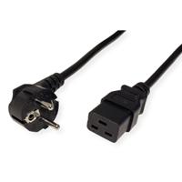 19081552-14 Roline Straight CEE 7/7 Plug to Straight IEC C19 Socket Power Cable, 2m