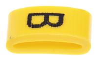 901-10453 HellermannTyton Ovalgrip Slide On Cable Markers, Black on Yellow, Pre-printed "B", 2.5 → 6mm Cable,