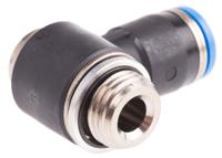 qslv-g14-8-i Festo QS Series Elbow Threaded Adaptor, G 1/4 Male to Push In 8 mm, Threaded-to-Tube Connection Style, 186151