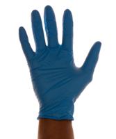 gs0033 Unigloves Unicare Blue Powder-Free Nitrile Disposable Gloves, Size 8, Medium, 100 per Pack
