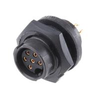 en3p6fx Switchcraft Circular Connector, 6 Contacts, Panel, Standard Connector, Socket, Female, IP68, IP69K, EN3 Series