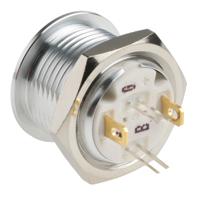 175-8467 RS PRO Illuminated Push Button Switch, Momentary, Panel Mount, 16mm Cutout, SPST, RGB LED, 36V dc, IP67