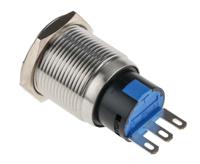 811-8572 RS PRO Push Button Switch, Momentary, Panel Mount, 19mm Cutout, SPDT, 250V ac, IP65, IP67
