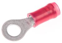 2-31890-1 TE Connectivity, PIDG Insulated Ring Terminal, M4 (#8) Stud Size, 0.26mm² to 1.65mm² Wire Size, Red