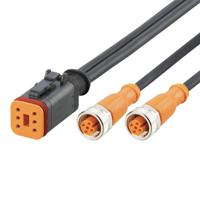 e12683 ifm electronic Female 1 way Deutsch to Female 2 way M12 Actuator/Sensor Cable, 2 m