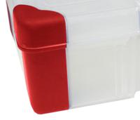 124-6589 RS PRO 12 Cell Transparent Red Polypropylene, Adjustable Compartment Box, 30mm x 165mm x 95mm